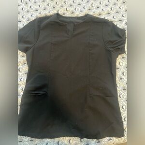 Mandala scrub top, black notch top